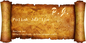 Poliak Júlia névjegykártya